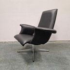 Goldsiegel Vintage Draaifauteuil Zwarte Draaistoel Jare 60 thumbnail 3