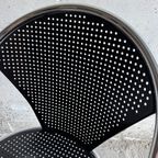 Pair Of 2 Metal Office Chairs With Peforated Design thumbnail 5