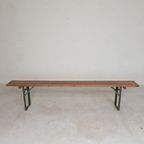 Klapbank, Bank Inklapbaar Voor Terras, 220 Cm Lang, Jaren 60 thumbnail 13