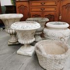 Brocante Franse Stenen Tuinvaas, Bloempot Tuinpot Steen 404 thumbnail 12