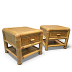 2 X Bamboo Night Stands / Side Tables / 1980s thumbnail 2