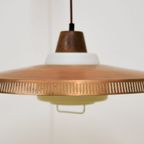 Koperen Melkglas & Teakhouten Hanglamp Bent Karlby thumbnail 6