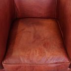 Klassieke, In Goede Staat Verkerende Gladde Rundleren Engelse Chesterfield Clubfauteuil thumbnail 12