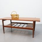 Vintage Salontafel Omkeerbaar Blad Teak thumbnail 11