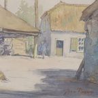 Een Echte Aquarel Jacob Van Rossum Haagse Schilder, Periode 1800-1899 thumbnail 5