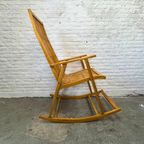 Vintage Design Schommelstoel Hout, Rotan - Hellerau thumbnail 7