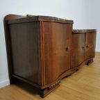 Vintage Mid Century Art Deco Tv Meubel, Dressoir Marmer Blad thumbnail 10