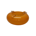 Vintage Oranje Glazen Asbak thumbnail 3