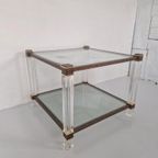 Hollywood Regency Glas En Perspex Bijzettafel Vintage. thumbnail 4