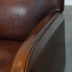 Comfortabele Schapenleren Fauteuil/ Armchair Met Een Mooi Patina En Warme Kleuren thumbnail 14