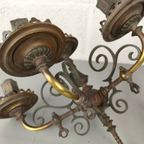Duo 19e Eeuwse Bronzen Gas Wandlampen thumbnail 11