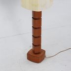 Vintage Teak Vloerlamp Met Grote Kap, Zweden 1950 (417) thumbnail 4