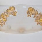 2 Vintage Wandlamp Murano Glas Bowl Goud Hout Regency '70 thumbnail 4