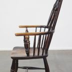 Prachtige, Elegante Antieke Houten Spijlen/ Stickback Windsor Stoel Met Een Mooie Kleurencombinat thumbnail 5