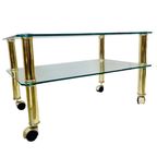 Lage Glazen Kleine Salontafel Glas Gouden Hollywood Regency thumbnail 6