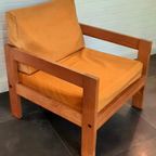 Vintage Brutalistische Brutalist Zetel Fauteuil Geel thumbnail 3