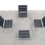 Giancarlo Vegni Fasem Italy Stripe Zadelleer Stoelen Vintage Design thumbnail 17