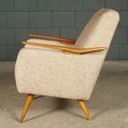 Vintage Club/Lounge Fauteuil – Houten Armleuningen – Jaren 60 thumbnail 10