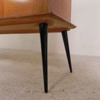 Secretaire Met Schuifdeuren Op Ranke Poten, Jaren 50 thumbnail 14
