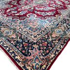 Xl Perzisch Kerman Vloerkleed Handgeknoopt 270X365Cm Vintage Tapijt - Rood Blauw Roze - Reliving thumbnail 4