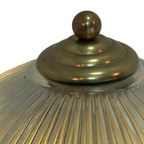 Art Deco - Xl Table Lamp - Holophane Glass - Brass Base, Teo Sockets thumbnail 6