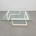 Modern Lourens Fisher Minnimalist Duo Salontafel Glas Wit thumbnail 3