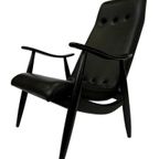 Vintage Fauteuil Jaren 60 Zwart Louis Van Teeffelen Stijl thumbnail 14