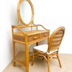 Vintage Rotan Rieten Kaptafel Make-up Tafel, Spiegel thumbnail 8