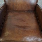 Statige, In Goede Staat Verkerende En Comfortabele Schapenleren Fauteuil/Armchair thumbnail 7