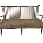 Vintage Houten Bankje Jaren 60 Hout Design Sofa Retro thumbnail 6