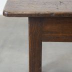 Stoere Antieke Begin 19E Eeuwse Franse Eettafel Gemaakt Van Eikenhout Met 1 Lade thumbnail 12