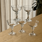 Set Of 5 Vintage French Crystal Champagne Glasses thumbnail 4