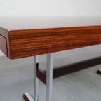 Minimalist Dining Table In Indian Rosewood And Chrome thumbnail 7