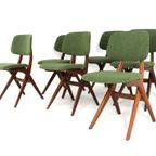 Set 6 Scissor Chairs Stoelen Attr Louis Van Teeffelen Vintage thumbnail 19