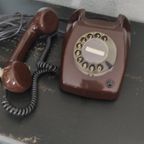 Vintage Telefoon Met Draaischijf T65 Deluxe Bruin Mocca thumbnail 6