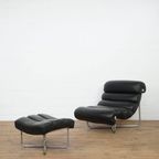 Leather Lounge Chair And Ottoman Model “Glasgow” By George Van Rijck For Beau Fort thumbnail 2