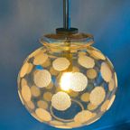 Leuke Vintage Hanglamp Met Rookglas En Messing Armatuur thumbnail 4