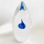 Vintage Presse Papier Glas Transparant Blauw thumbnail 2