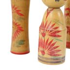 Lot Van 6 Kokeshi Poppen Handgeschilderd Hout Japan Showa thumbnail 9