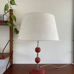 Vintage Design Tafellamp, Metaal Met Chamotte / Berkenbast Keramiek / , Jaren 60-70 Keramische La thumbnail 2