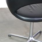 Zwarte Lederen Vintage Artifort Design Fauteuil Model Nina In Leer thumbnail 11