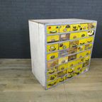 Vintage Industrial Chest Of Drawers With 40 Drawers 'Yellow' thumbnail 7