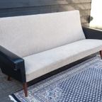 Vintage Jaren 60 Deense Design Bank | Ecru, Zwart, 3-Zits thumbnail 5
