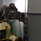 Antieke Zwarte Rococo Spiegel thumbnail 9