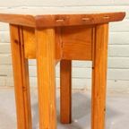 Vintage Grenen Kruk Bijzettafel Plantentafel thumbnail 7