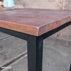 Industriële Tafel Met Houten Blad thumbnail 5