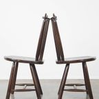 Set Van 4 Vintage Houten De Ster Gelderland Design Spijlen Stoelen thumbnail 15