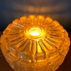 Midcentury Gouden Glas Plafonniere , Plafond Of Wandlamp. Sunburst Glazen Lamp thumbnail 7