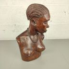 Houten Buste Afrikaanse Vrouw thumbnail 6