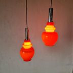 2 Space Age Opaline Chromen Hanglampen Design Vintage thumbnail 6